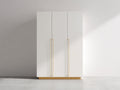 Armarios de 3 puertas 120 x 50 x 180 cm - blanco - diseño moderno con tiradores dorados