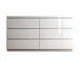 Cómodas de 6 cajones 150 x 45 x 85 cm - blanco - diseño moderno con frentes lisos sin tiradores