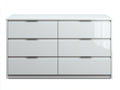 Cómodas de 6 cajones 150 x 45 x 85 cm - blanco - diseño moderno con tiradores metálicos