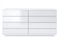 Cómodas de 8 cajones 160 x 45 x 90 cm - blanco - diseño moderno con tiradores integrados