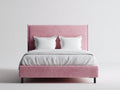 Camas dobles tapizadas 210x170x120 cm - Rosa - Cabecero alto y diseño moderno
