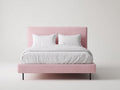 Camas dobles tapizadas 200 x 180 x 105 cm - rosa - diseño moderno con cabecero acolchado